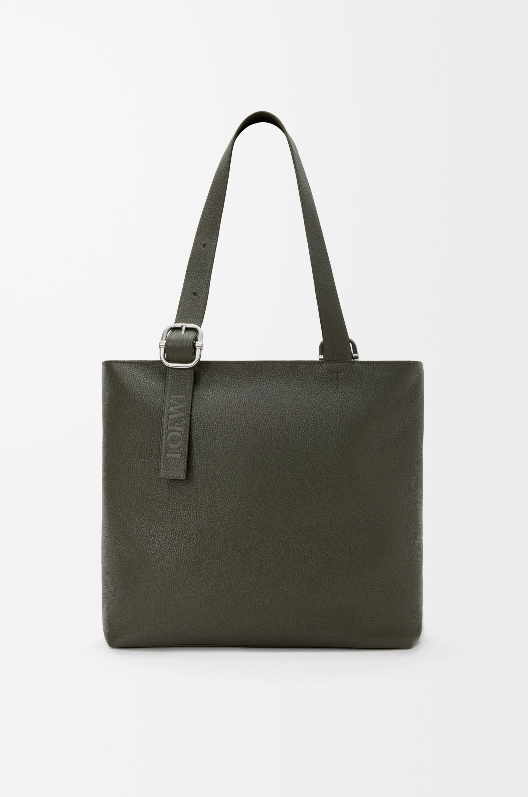 Loop zipped tote in supple grained calfskin Green - LOEWE USA