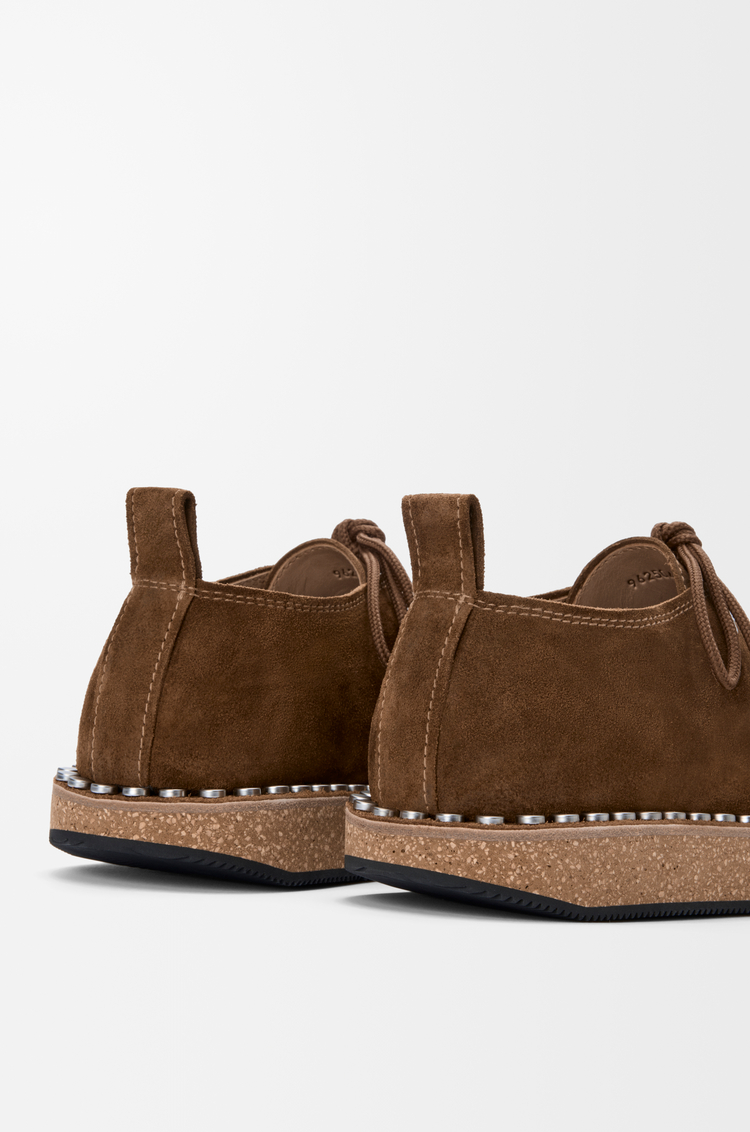 LOEWE Souliers à lacets Rivet en veau velours Marron