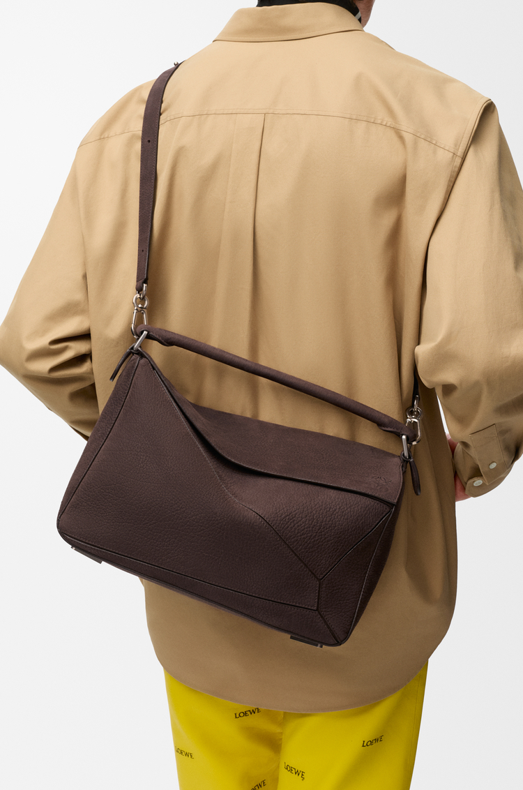 LOEWE パズルバッグ ラージ（グレインヌバック） ダークブラウニー