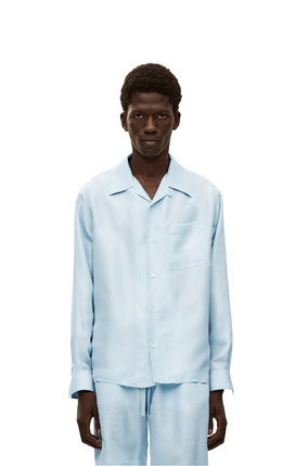 LOEWE Anagram jacquard shirt in silk Light Blue