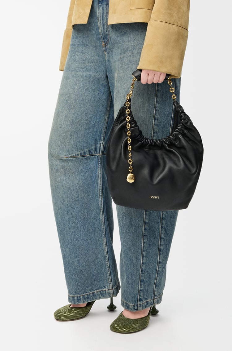LOEWE Small Squeeze bag in mellow nappa lambskin Black