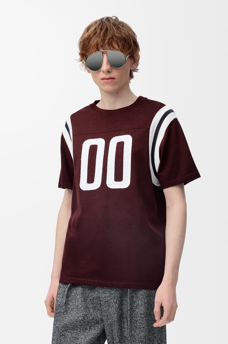 LOEWE T-shirt classique en coton et viscose Bordeaux