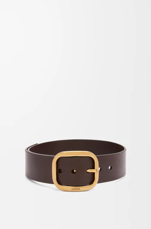 LOEWE 经典牛皮革柔软腰带 深棕色