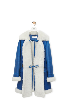 LOEWE Abrigo en lana de oveja Blanco/Azul