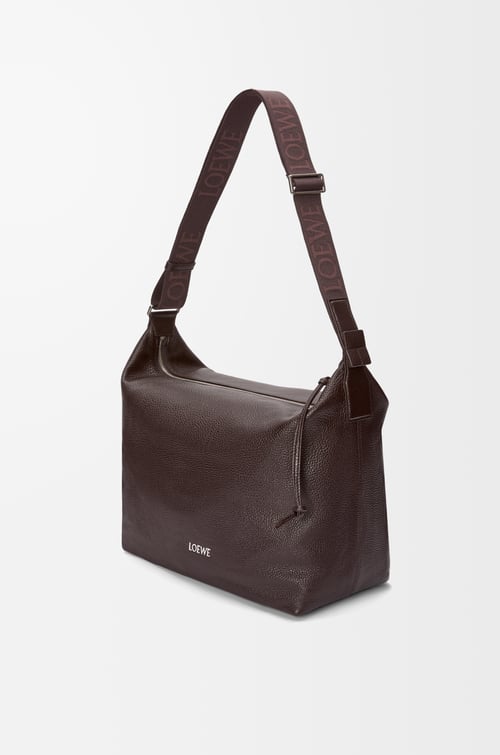 LOEWE Bolso bandolera Cubi en piel de ternera graneada Burgundy Oscuro