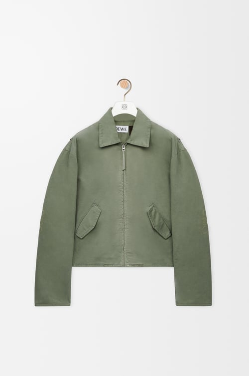 LOEWE 棉質 Anagram 夾克 灰綠色