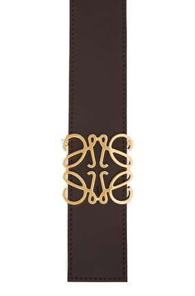 LOEWE Cinturón en piel de ternera lisa con anagrama Chocolate/Ocre/Oro plp_rd