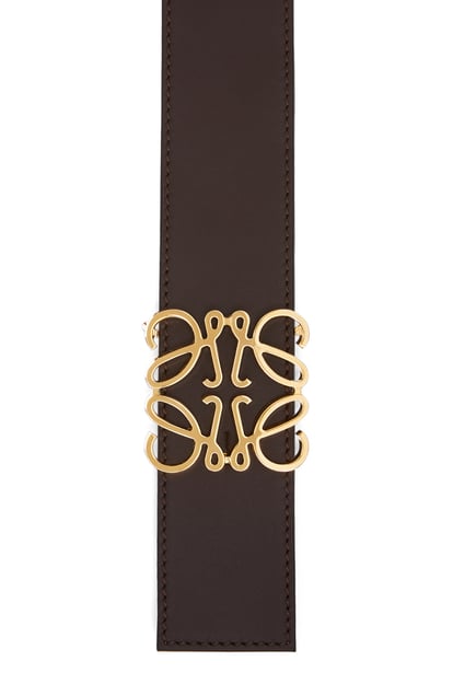 LOEWE Cintura reversibile Anagram in pelle di vitello liscia Chocolate/Ochre/Gold plp_rd