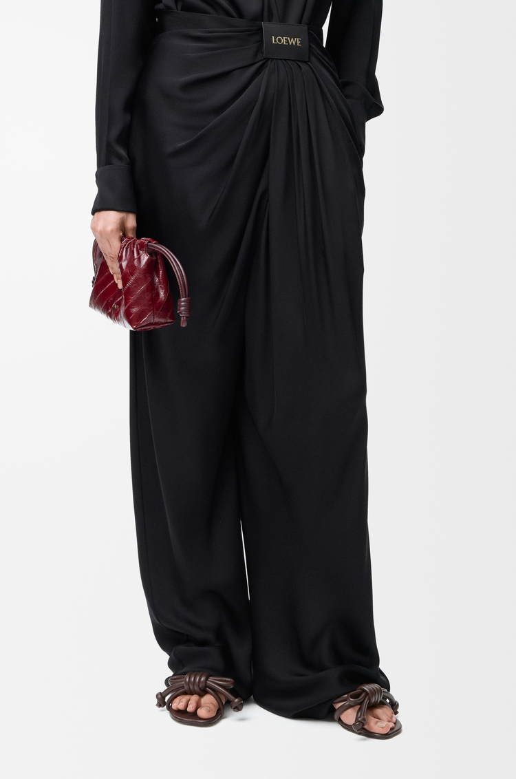 LOEWE 真絲垂墜長褲 黑色