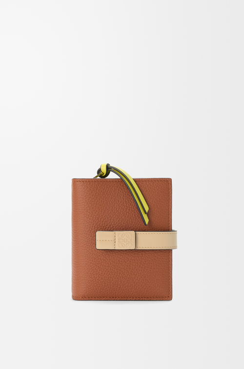LOEWE Compact zip wallet in soft grained calfskin Squirrel/Beige