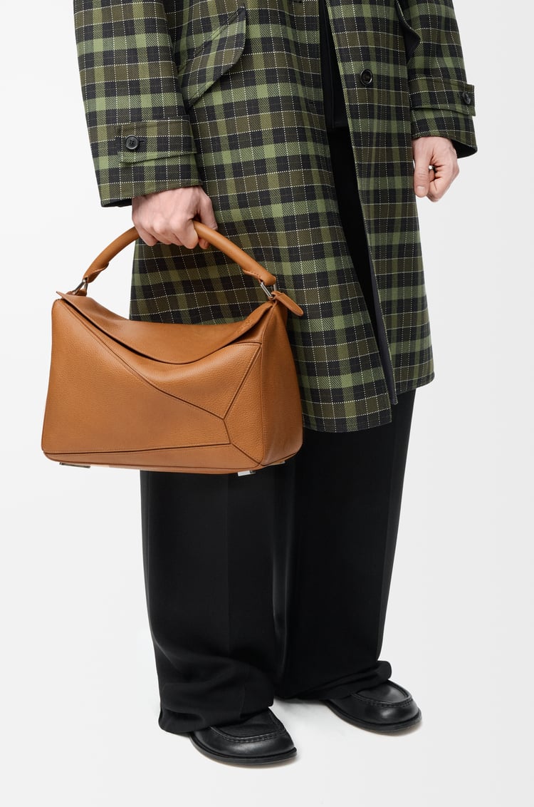 LOEWE Bolso Puzzle grande en piel de ternera Marrón Cañón Claro