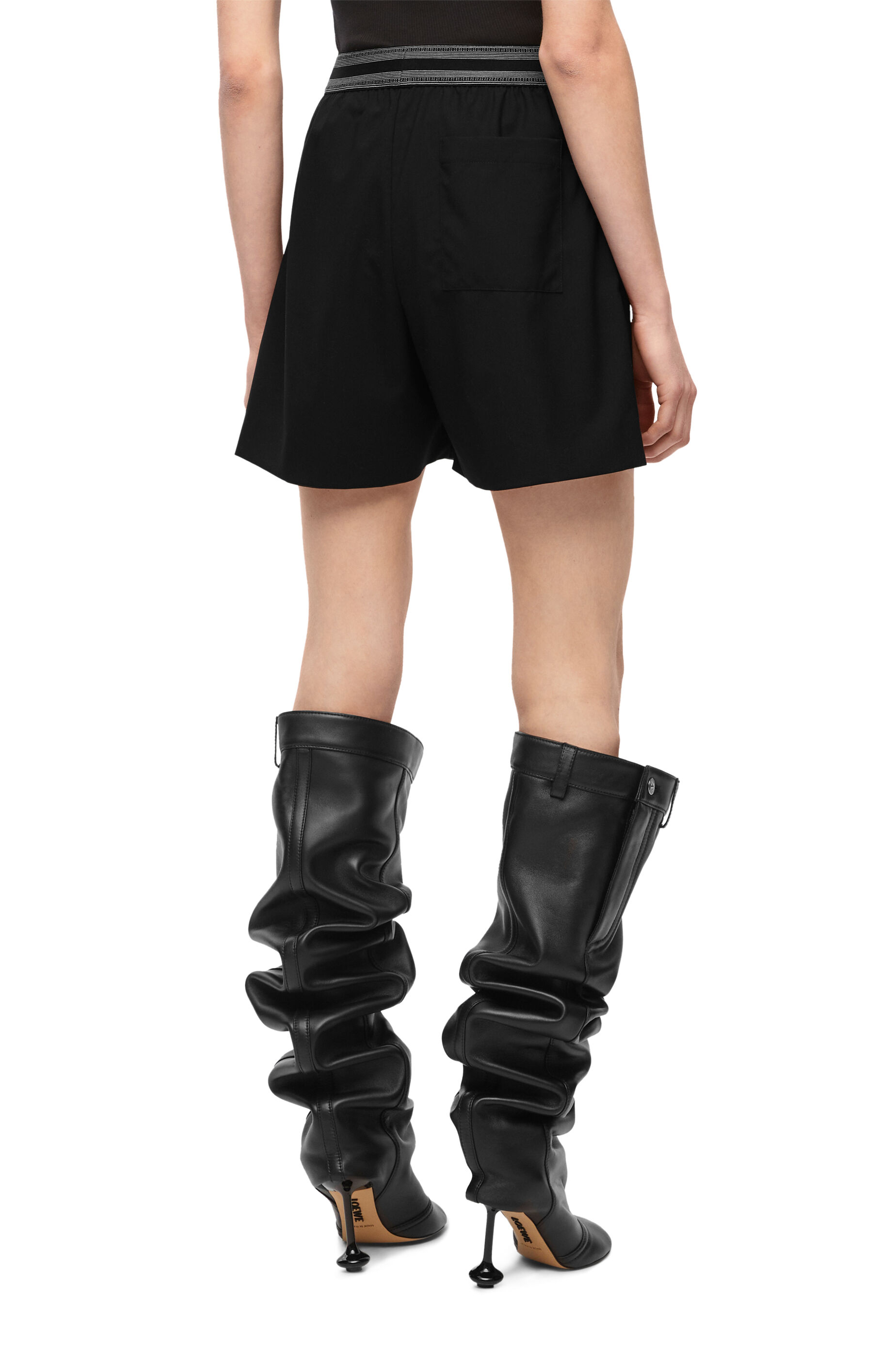 L/W Wool Short Classic Side Zip in Black