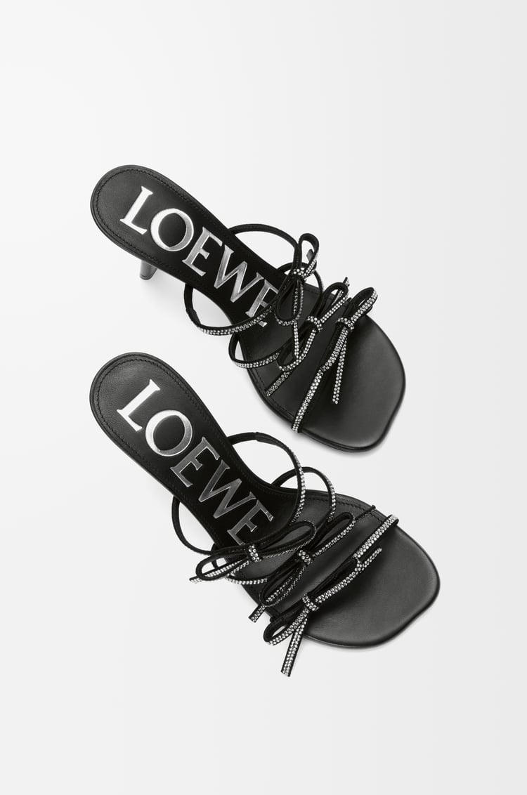 LOEWE ペタル サンダル（スエード&ラインストーン） ブラック