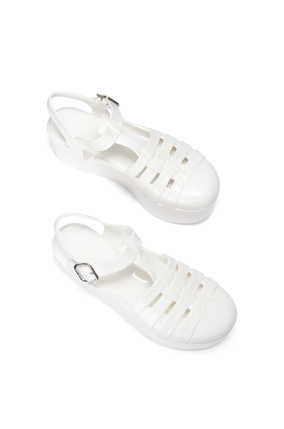 LOEWE Wedge sandal in rubber Optic White plp_rd