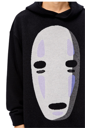 LOEWE Kaonashi knit hoodie in cotton Black plp_rd