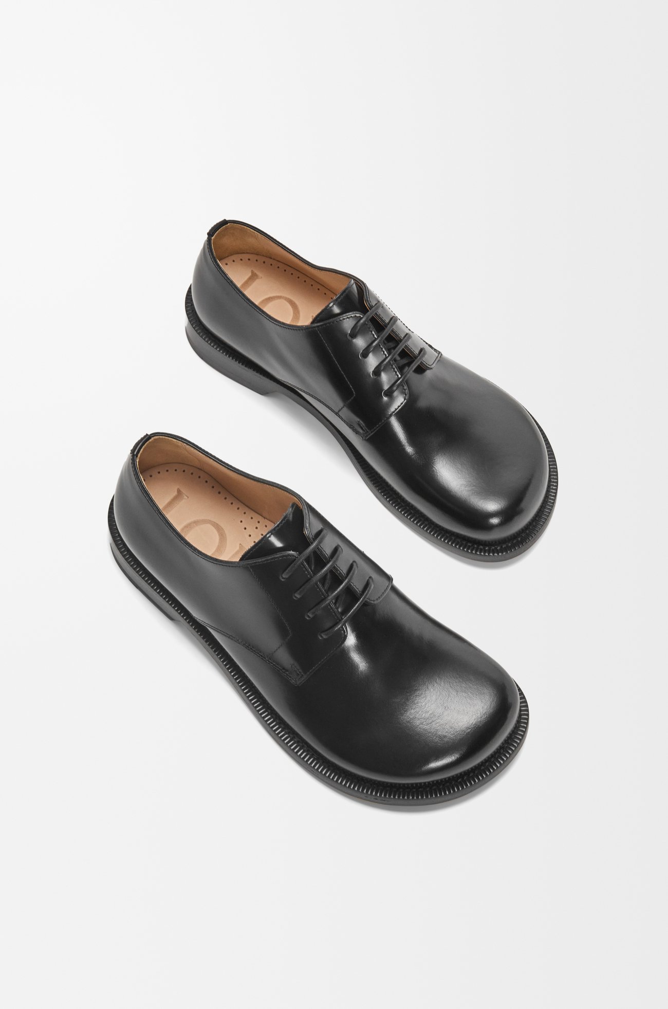 LOEWE Campo derby shoe in brushed calfskin Black plp_rd