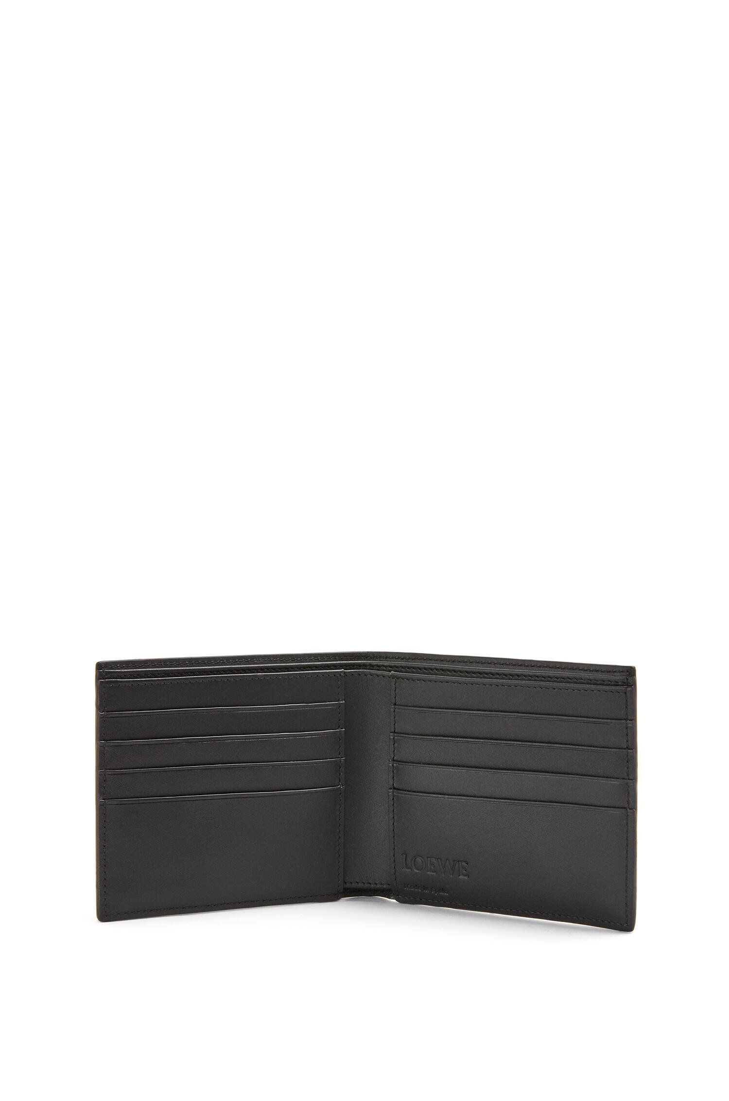 Repeat bifold wallet in embossed silk calfskin Black - LOEWE