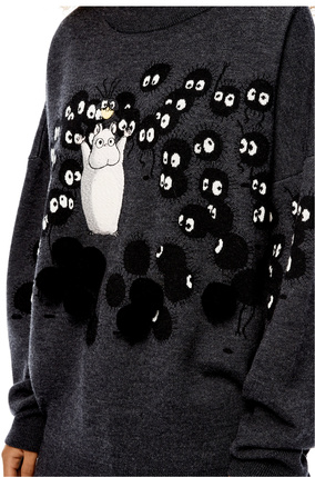 LOEWE Bô mouse high neck sweater in wool Dark Grey/Black plp_rd