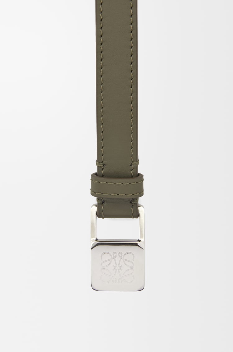 LOEWE Amazona padlock belt in smooth calfskin Tea Dust/Palladium