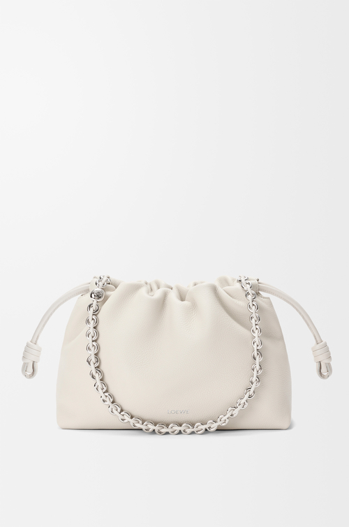 LOEWE Medium Flamenco purse in fine grained calfskin Soft White