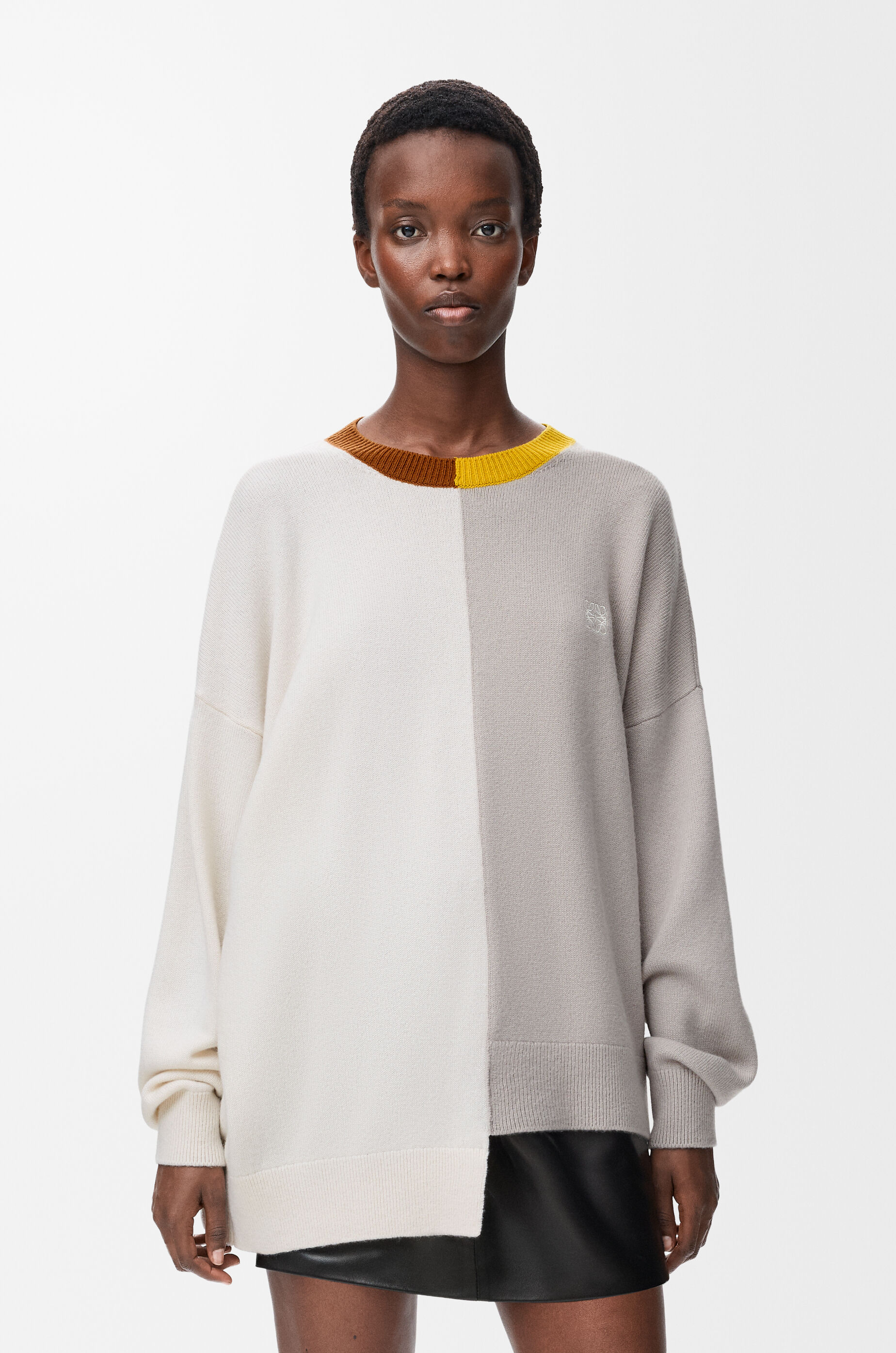 Asymmetric sweater in wool Multicolor - LOEWE