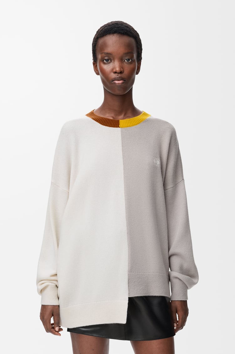 LOEWE 비대칭 스웨터 - 울 머스타드/브론즈