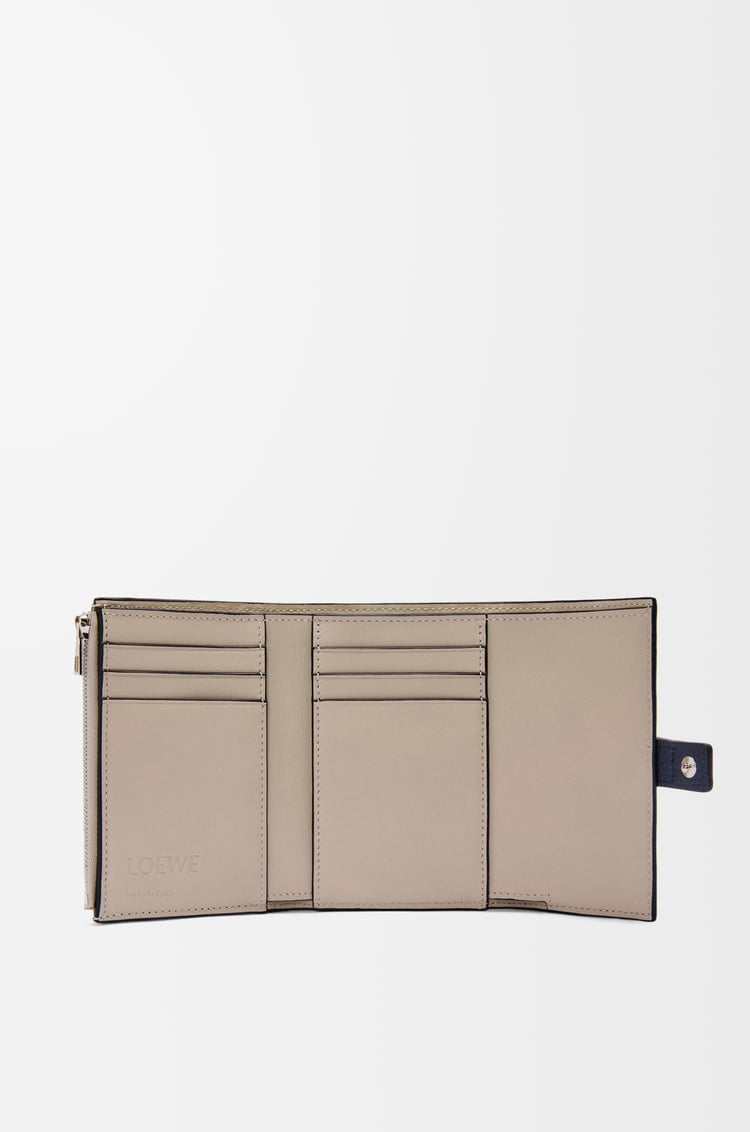 LOEWE Cartera vertical pequeña en piel de ternera Azul Marino Oscuro/Plateado