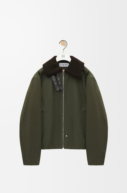 LOEWE Jacke aus Baumwolle Khakigrün
