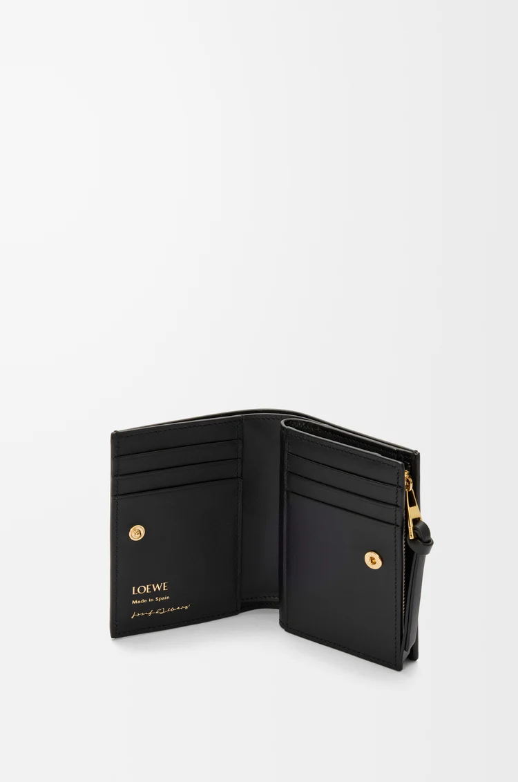LOEWE Compact wallet in nappa calfskin Black/Burgundy
