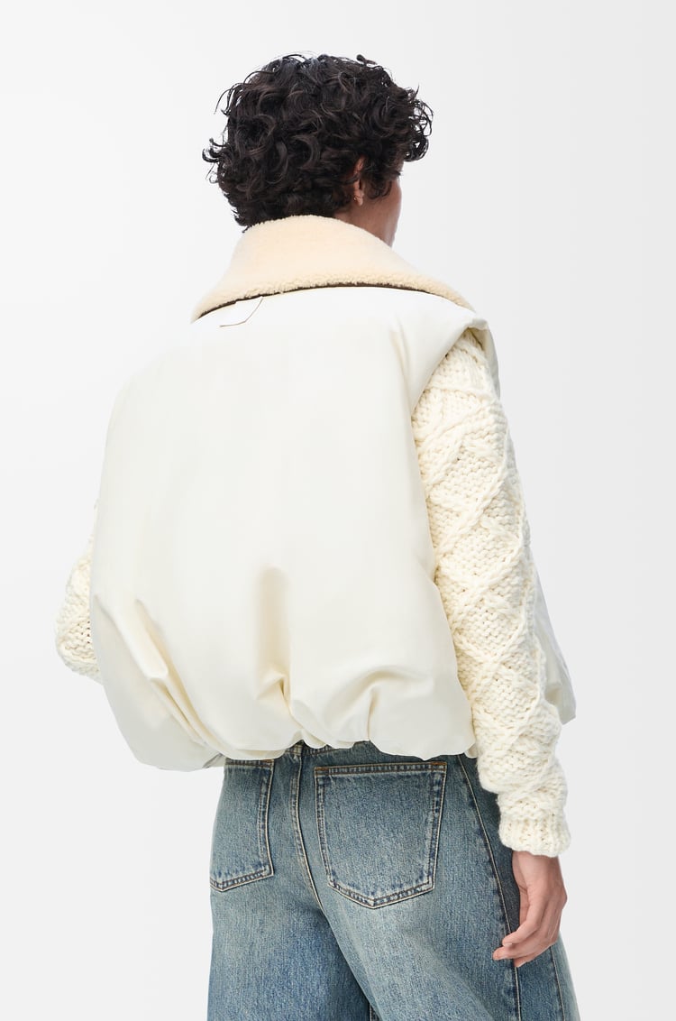 LOEWE Puffer vest in cotton blend Ivory