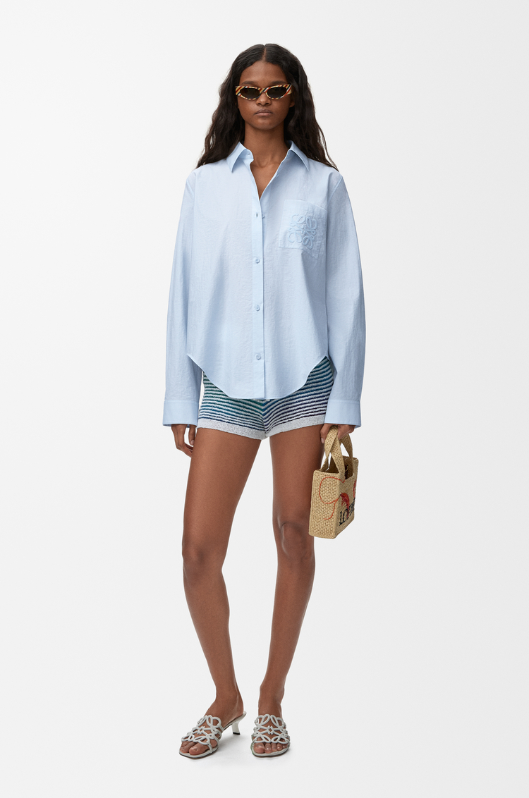 LOEWE 棉质混纺衬衫 浅蓝色