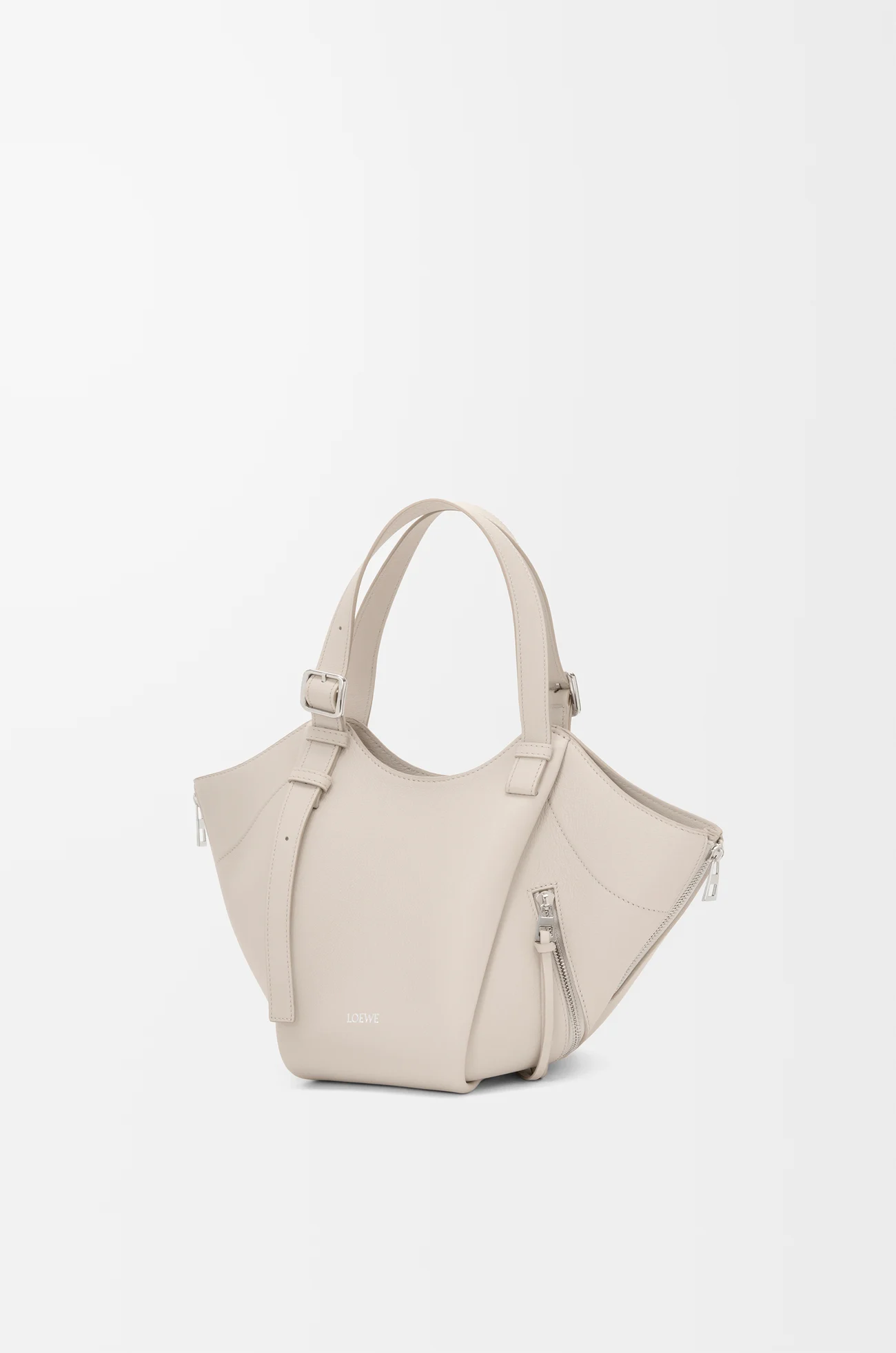 LOEWE Borsa Hammock Flip in pelle di vitello classica Light Ghost