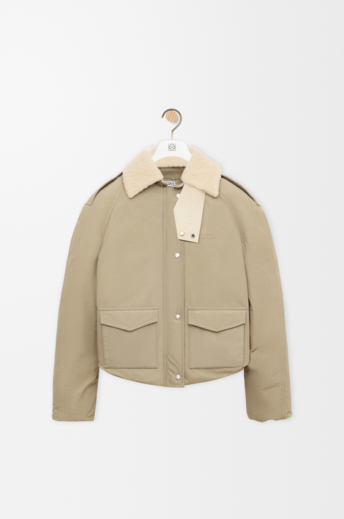 LOEWE Puffer jacket in technical cotton Light Sage