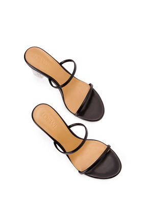 LOEWE Nail polish sandal in goatskin Black/Silver