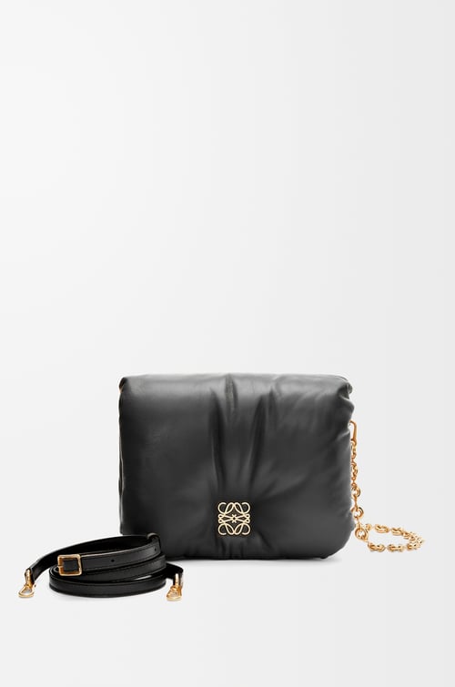 LOEWE Medium Goya Puffer bag in shiny nappa lambskin Black