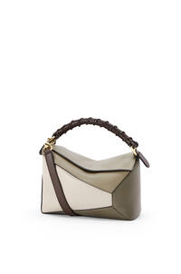 LOEWE Small Puzzle Edge bag in nappa calfskin Laurel Green/Light Oat pdp_rd