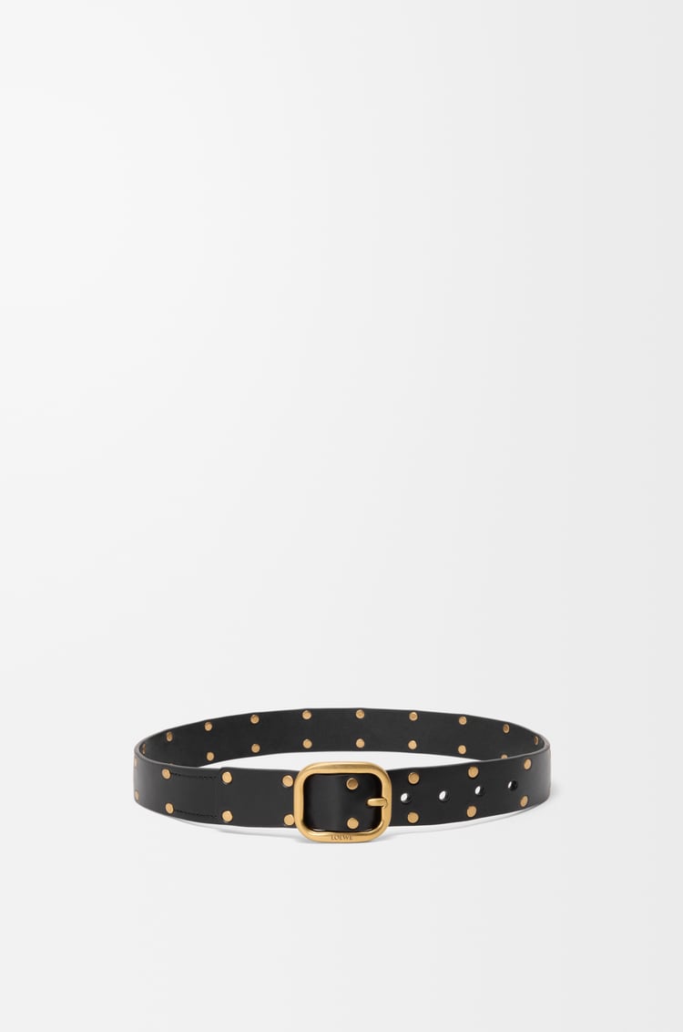 LOEWE Rounded soft belt in classic calfskin Black/Gold