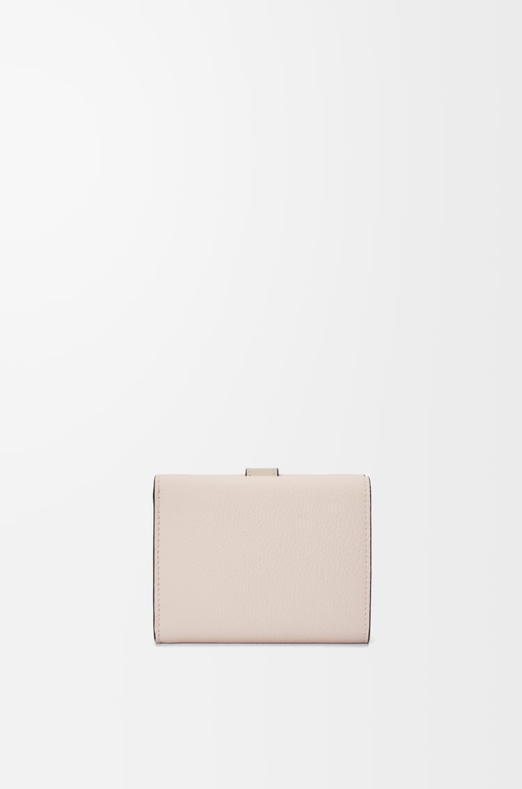 LOEWE Trifold wallet in soft grained calfskin Talc/Light Oat