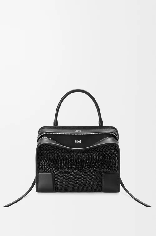 LOEWE Sac Amazona 180 moyen en cuir de veau tressé Noir