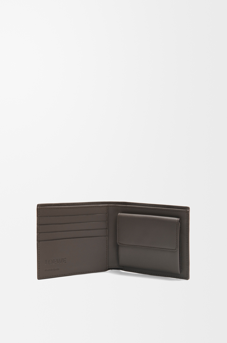 LOEWE 經典小牛皮 Puzzle 雙摺硬幣皮夾 深灰色