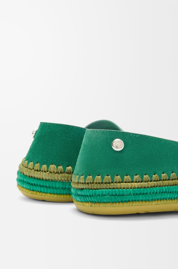 LOEWE Slipper Rio en ante y rafia Verde