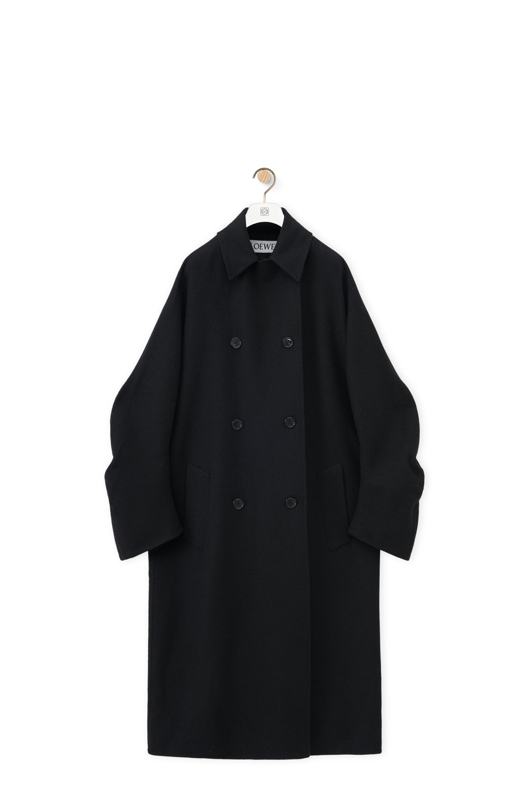 【本日特価】 コート（ウール&カシミヤ） LOEWE - ブラック ジャケット・アウター