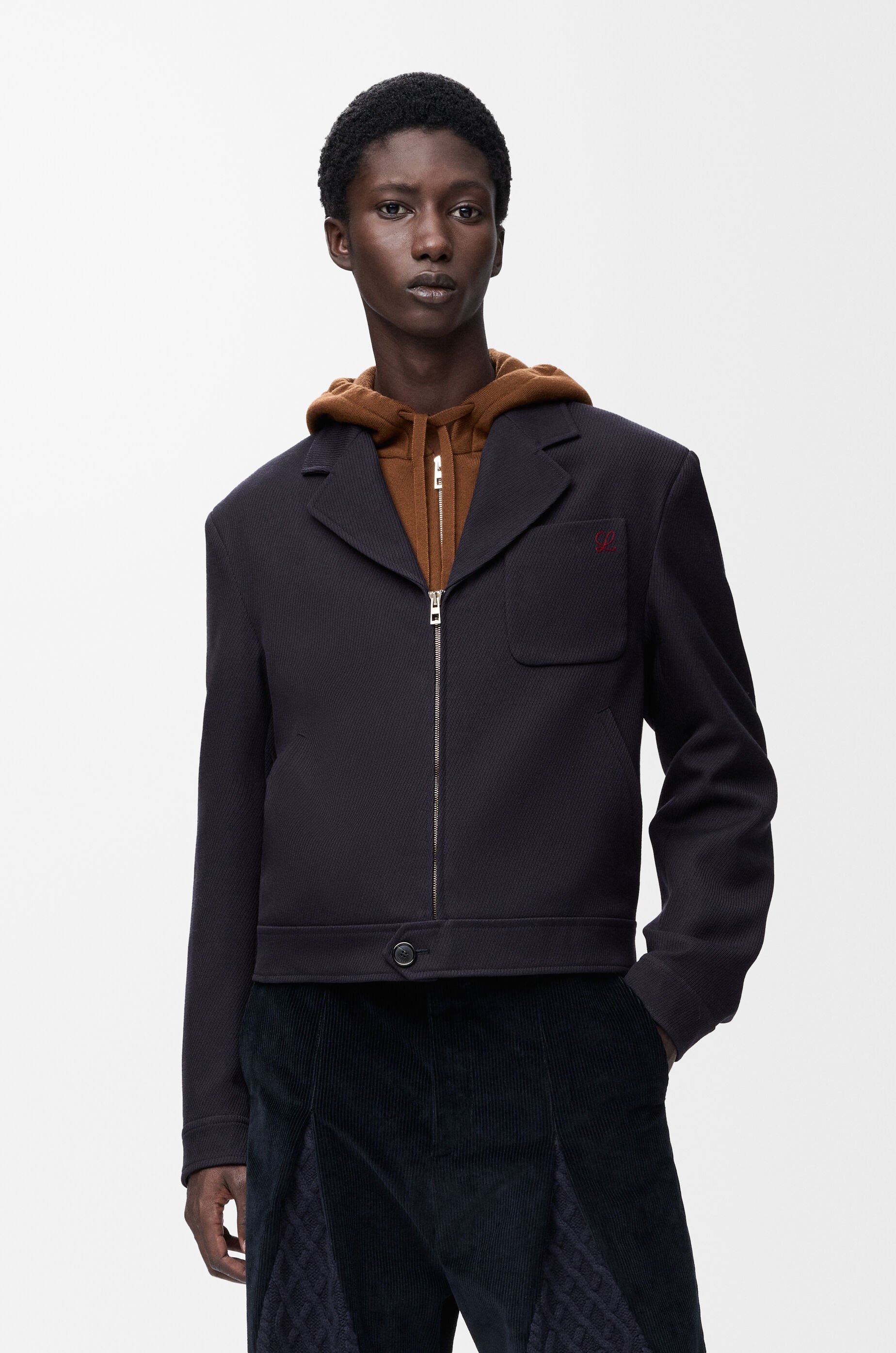 Zip-up jacket in wool Blue - LOEWE