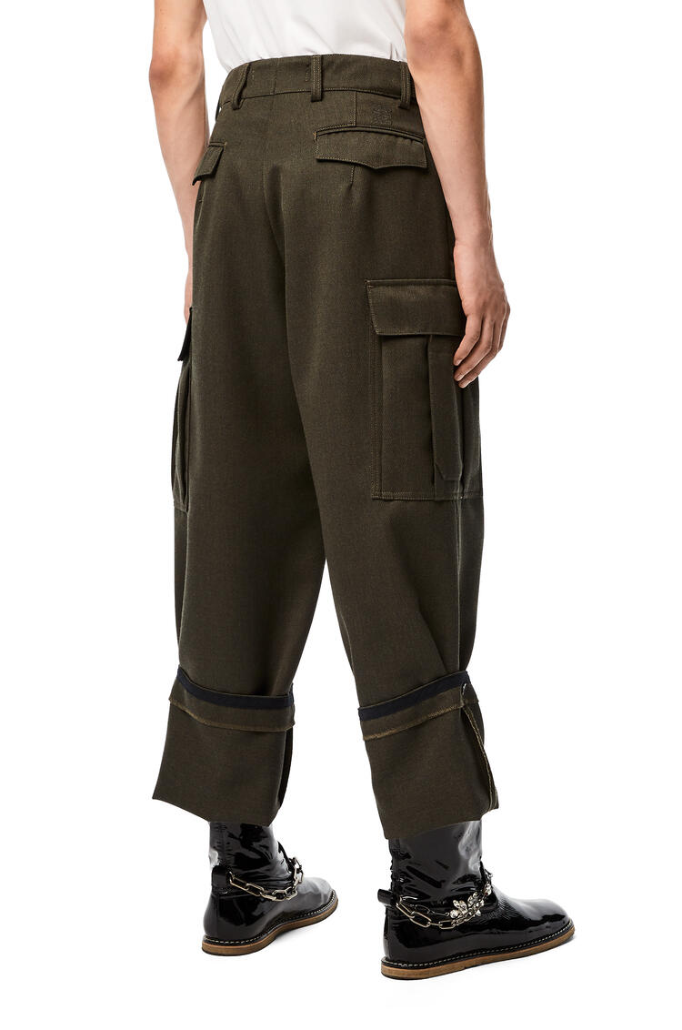 LOEWE Cargo trousers in wool Khaki Green pdp_rd