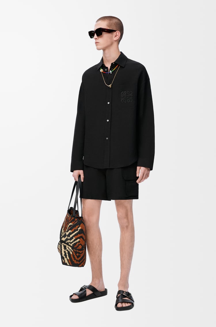 LOEWE Shirt in viscose and linen Black