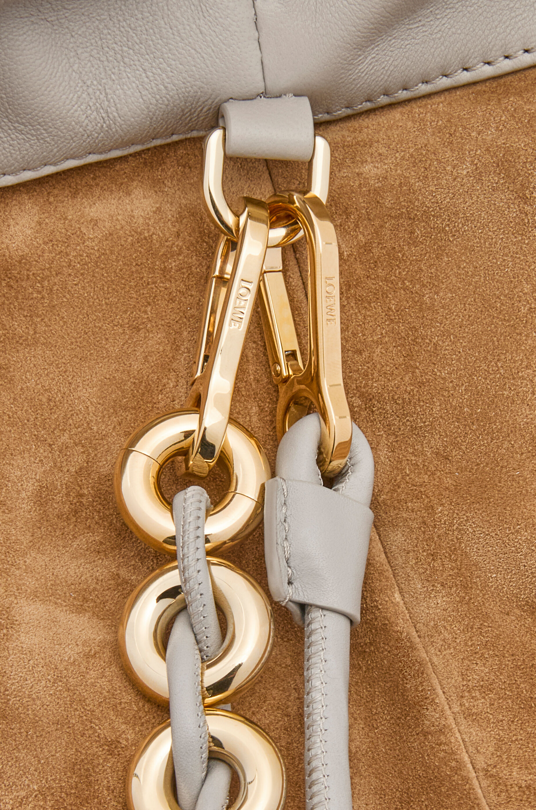 Large Flamenco purse in mellow nappa lambskin Grey - LOEWE USA