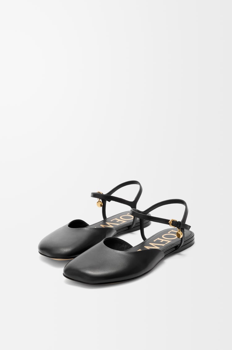 LOEWE Toy ankle strap ballerina in lambskin Black