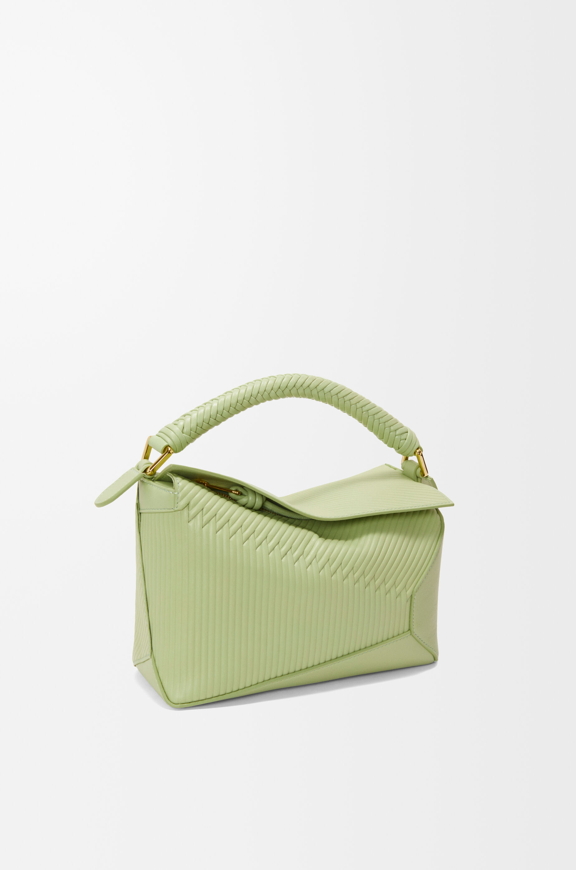 パズルバッグ スモール（カーフ） グリーン - LOEWE