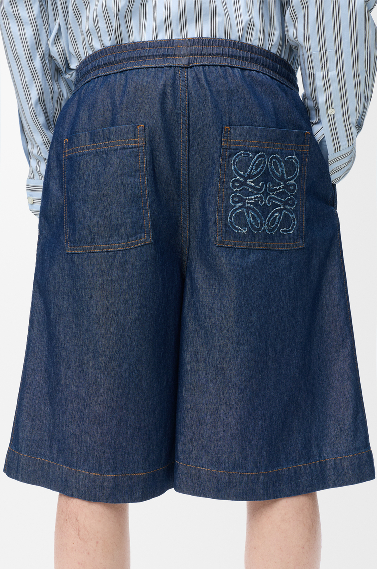 LOEWE Shorts in cotton Denim Blue