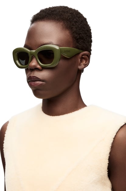 LOEWE Gafas de sol Inflated estilo mariposa en nailon Verde Oscuro plp_rd